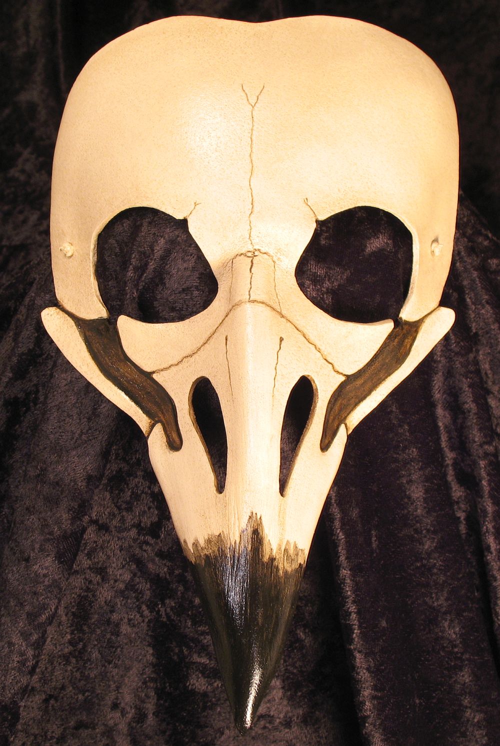 Corvid skull mask, black beak.