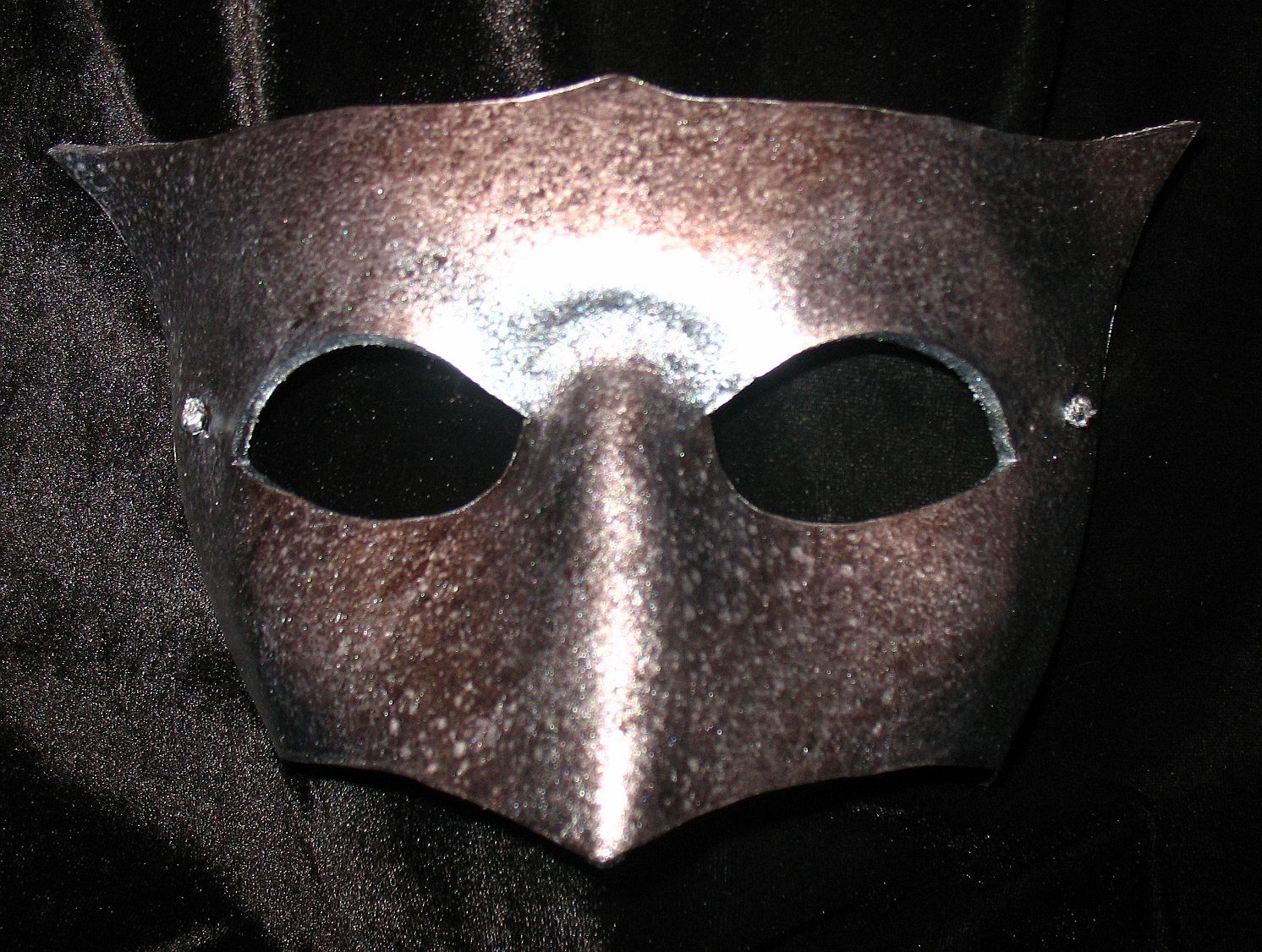 Silver classic knight mask.